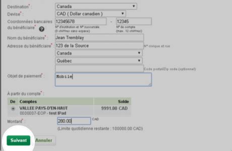 Virement international Desjardins : tarifs et frais .